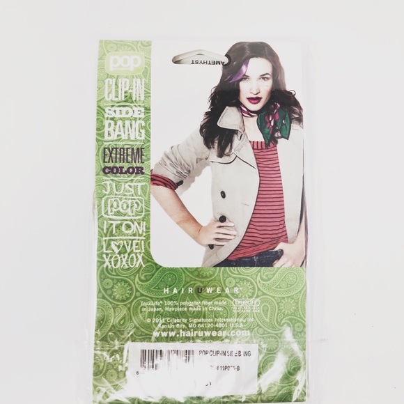 Pop Hairdo Clip-In Side Bang -‎ 3 Pack - Amethyst - Picture 3 of 4